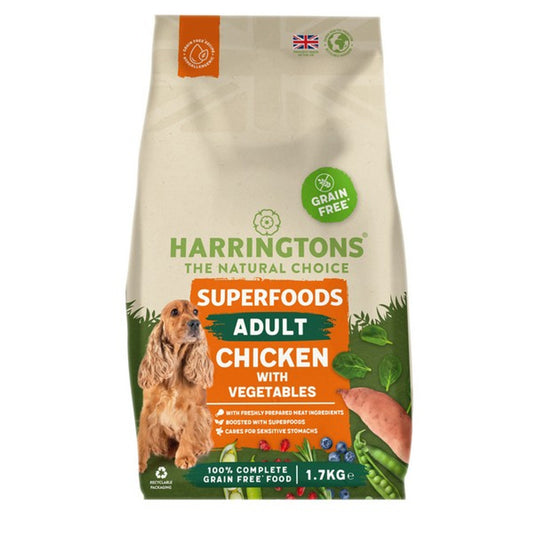Harringtons Adult Grain Free with Superfoods Dry Dog Food, Chicken 1.7kg/12kg