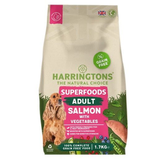 Harringtons Adult Grain Free with Superfoods Dry Dog Food, Salmon 1.7kg/12kg