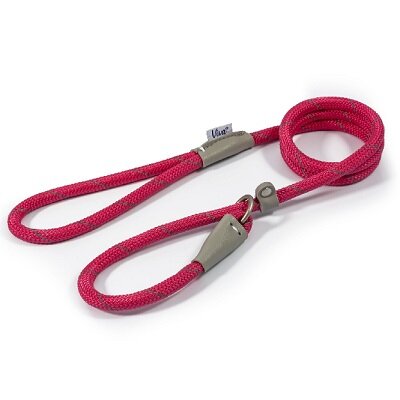 Ancol Viva Rope Reflective Slip Lead Pink 10mm x 1.2m