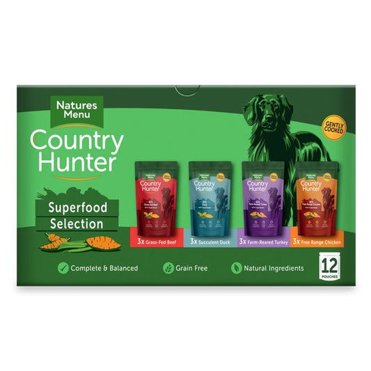 Natures Menu Country Hunter Dog Pouch Multi Pack (12Pk) 150g pouches