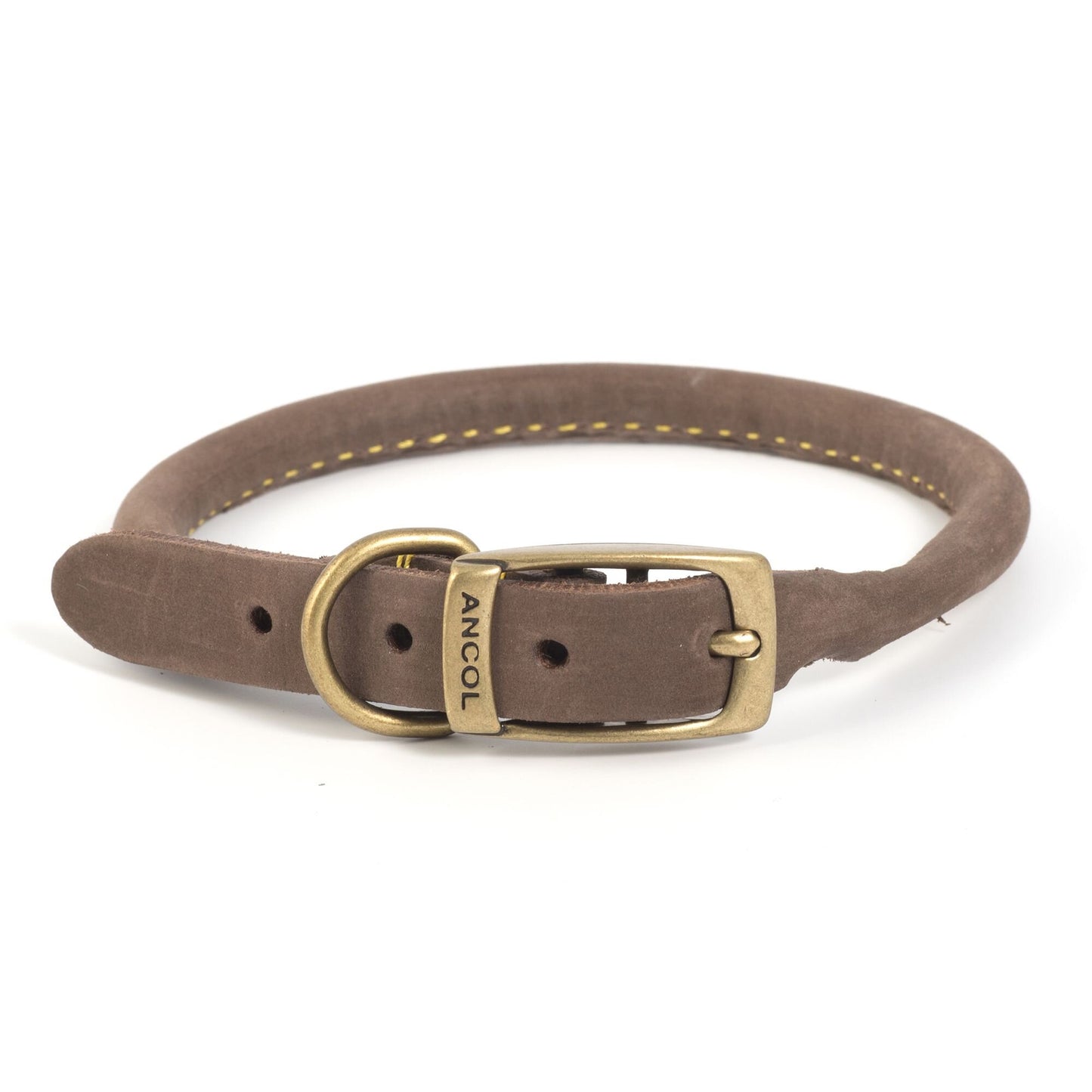Ancol Timberwolf Round Sable Leather Dog Collar 40cm