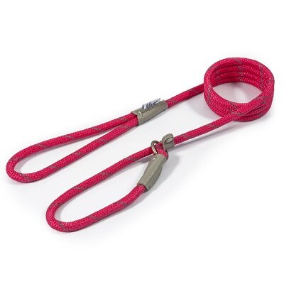 Ancol Viva Rope Reflective Slip Lead Pink 8mm x 1.5m