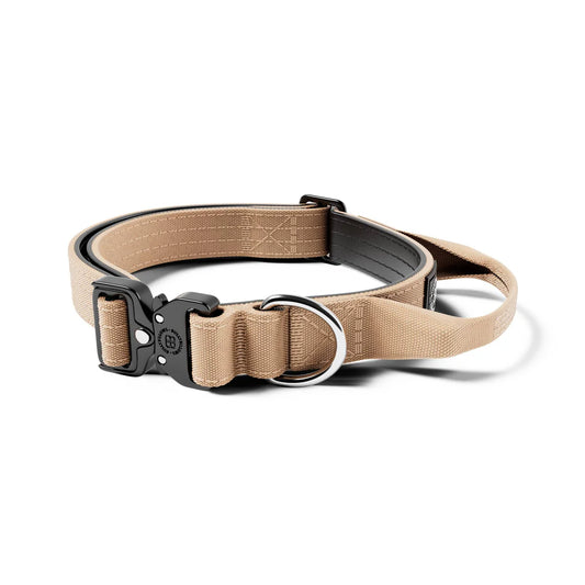 Bully Billows 2.5cm LIGHTER Combat® Collar | With Handle & Rated Lightweight Clip - Tan x Tan XS-M