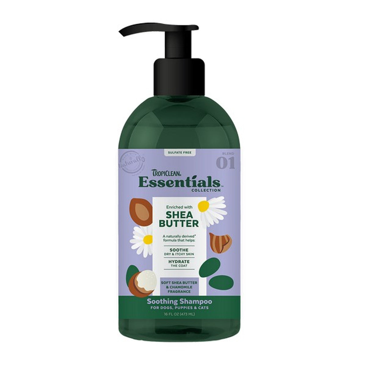 TropiClean Essentials Shea Butter Shampoo for Dogs & Puppies 473ml