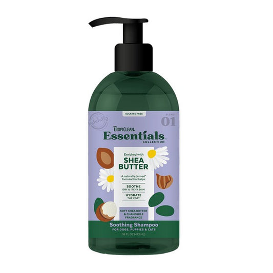 TropiClean Essentials Shea Butter Shampoo for Dogs & Puppies 473ml