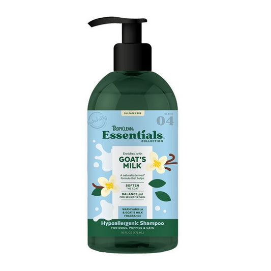 TropiClean Essentials Goats Milk Shampoo for Dogs Puppies 473ml
