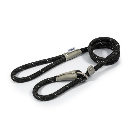 Ancol Viva Rope Slip Reflective Black or Red 1.5mx12mm