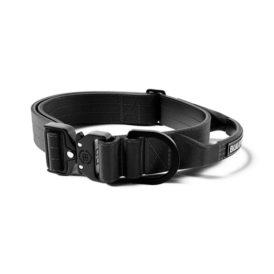 Bully Billows 4cm LIGHTER Combat® Collar | With Handle Rated Clip - Black x Black medium