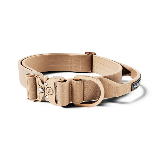 Bully Billows  4cm LIGHTER Combat® Collar | With Handle Rated Clip - Tan x Tan Small