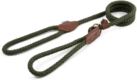 Ancol Heritage Collection Rope Slip Lead Green 8mm x 1.5m