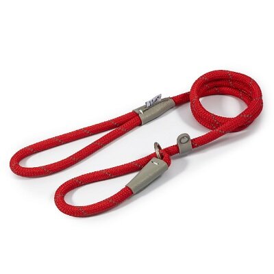 Ancol Viva Rope Reflective Slip Lead Red 10mm x 1.2m