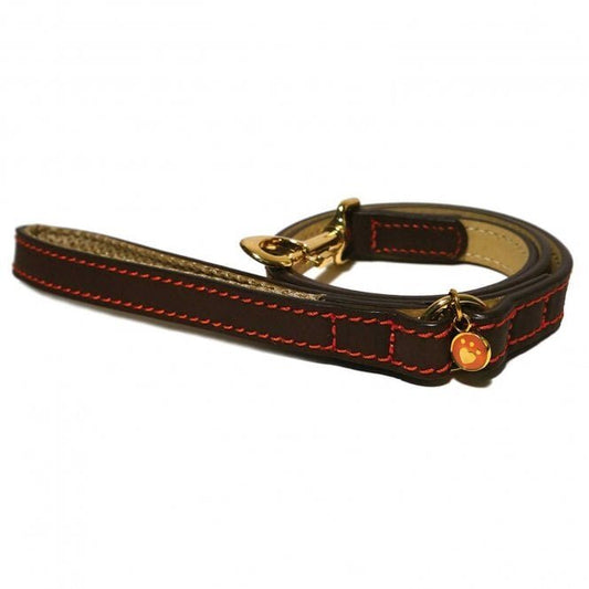 Rosewood Lux Leather Brown Dog Lead 102 x 2cm
