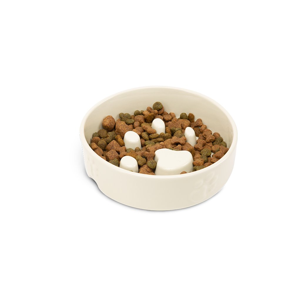 Scruffs Icon Slow Feeder Cream Bowl 20cm