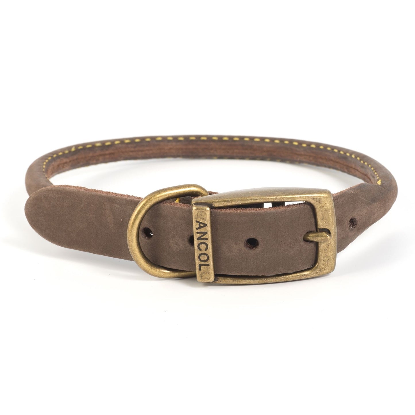 Ancol Timberwolf Round Sable Leather Dog Collar 45cm