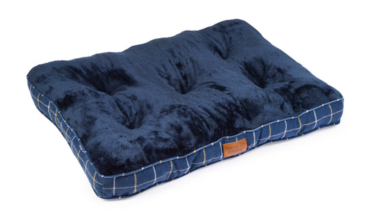 House of Paws Navy Check Tweed Boxed Duvet Small