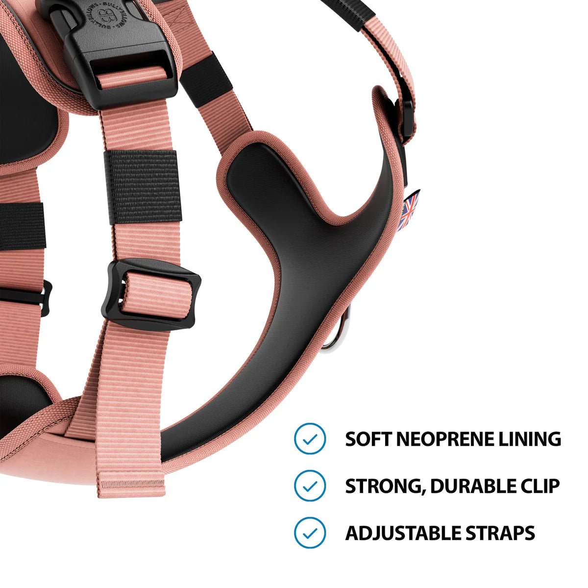 Bully Billows Anti Pull Hurricane Harness - With Handle - Pink