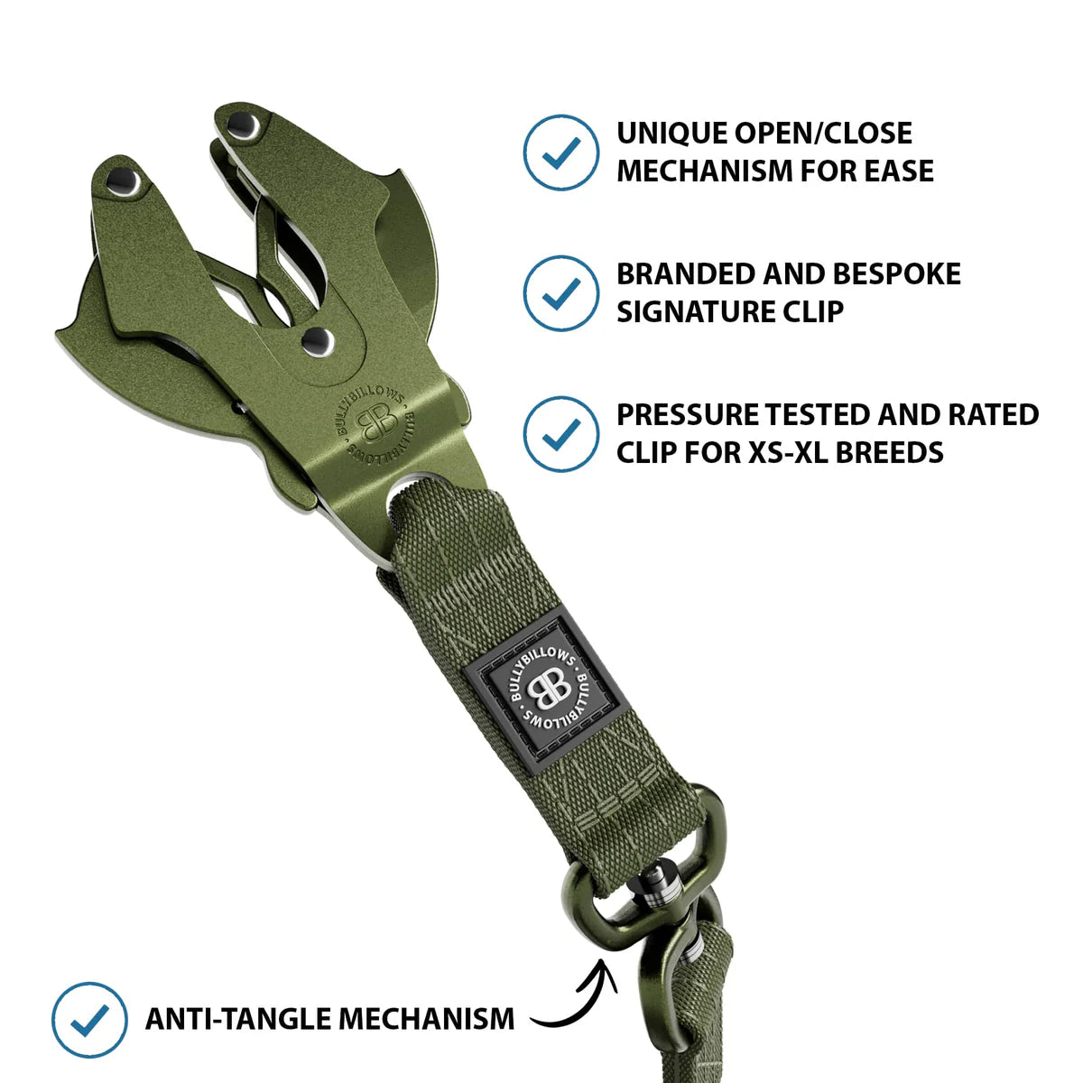 Bully Billows 1.4m Lighter Swivel Combat Lead | Anti-Tangle & Secure Clip - Khaki x Khaki