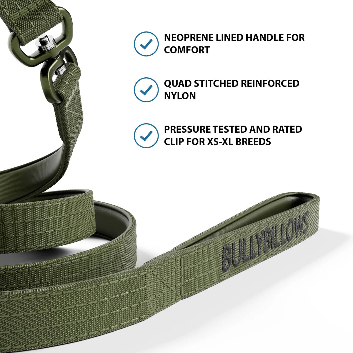 Bully Billows 1.4m Lighter Swivel Combat Lead | Anti-Tangle & Secure Clip - Khaki x Khaki
