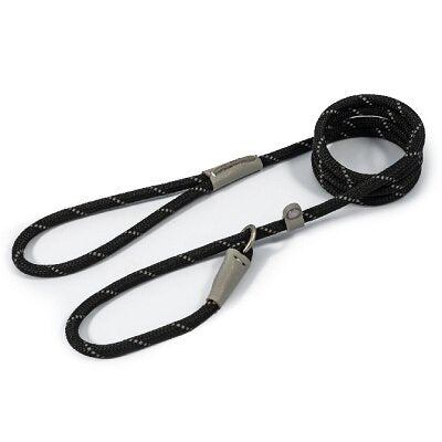Ancol Viva Rope Reflective Slip Lead Black 8mm x 1.5m