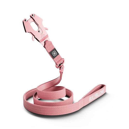 Bully Billows 1.4m LIGHTER Swivel Combat Lead | Neoprene Lined, Secure Rated Clip with Soft Handle - Pink x Pink